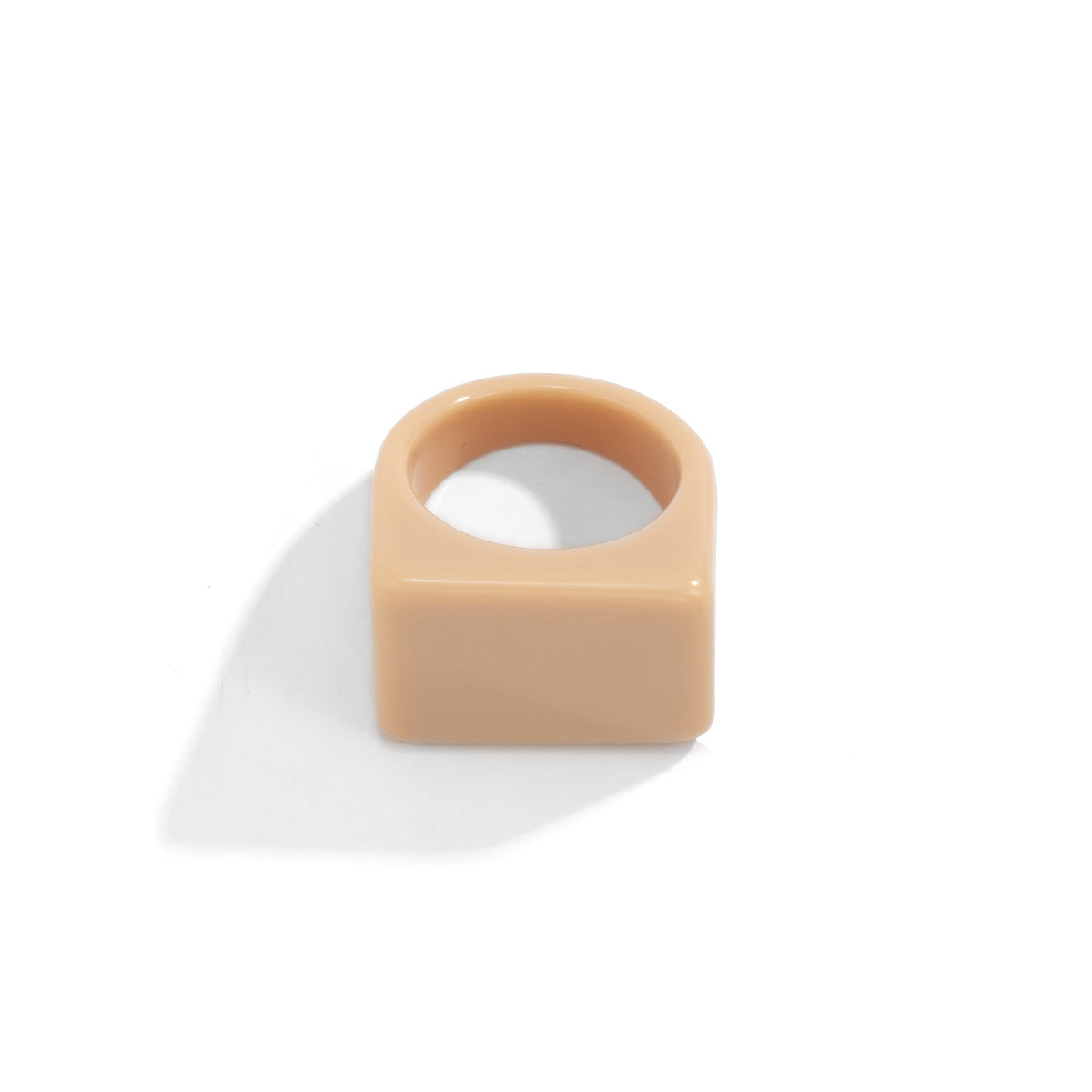 Wholesale Acrylic Geometric Colorful Square Broad Brim Ring